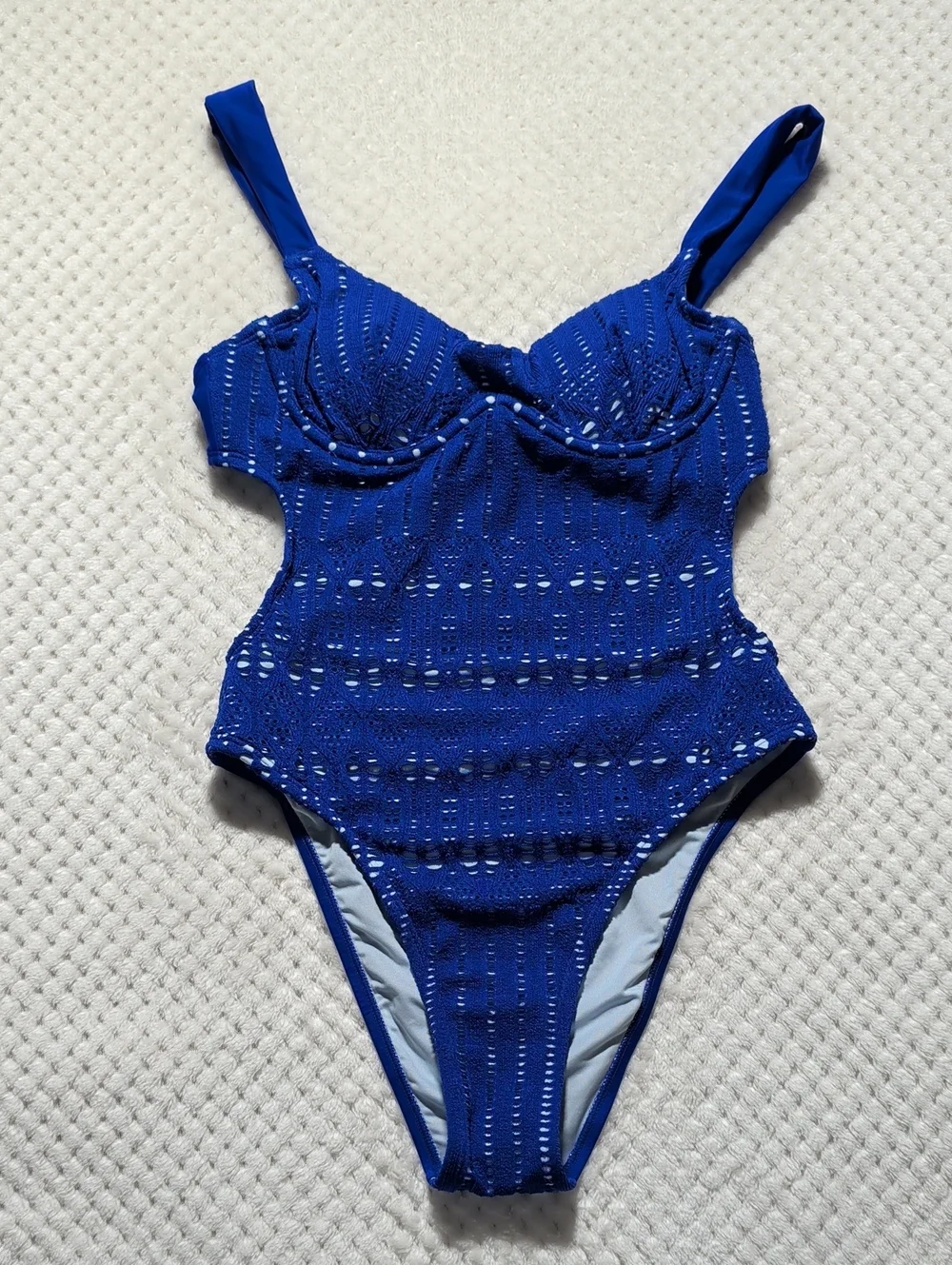 Cupshe Game Face Blue Monokini Swimsuit